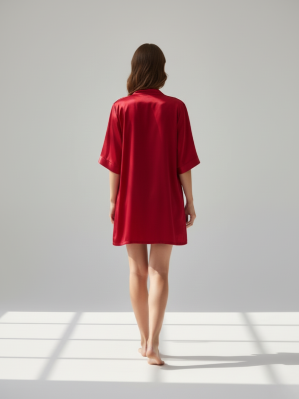 Red Silk Pyjama Set