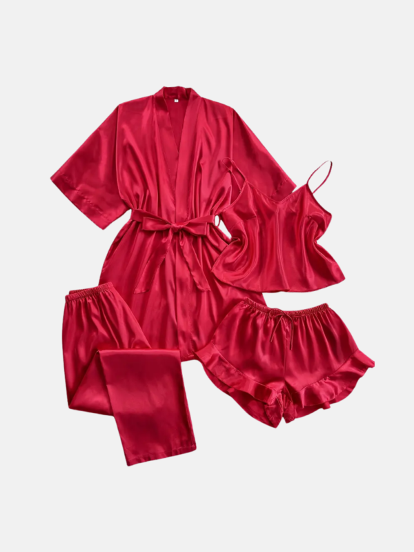 Red Silk Pyjama Set