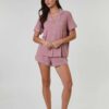 Pink Rib Short Pyjama Set