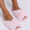 Cherry Embroidered Cross Slippers