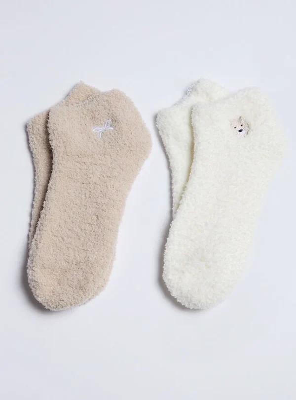 Bear & Bow Fluffy Socks