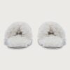 Ivory Plush Cross Slippers