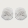Ivory Plush Cross Slippers